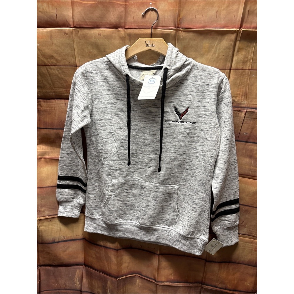 J. America Corvette Sweatshirt Women's Size Medium  Brand New With Tags Grey
